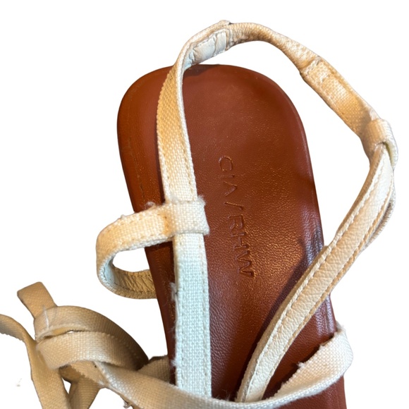 Gia Borghini x RHW Strappy Leather Wedge Sandals - Picture 4 of 5